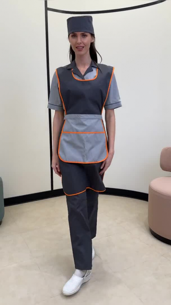 Фартук КЛИНПЛЕКС ВИТА Лайт графит светло-серый оранжевый